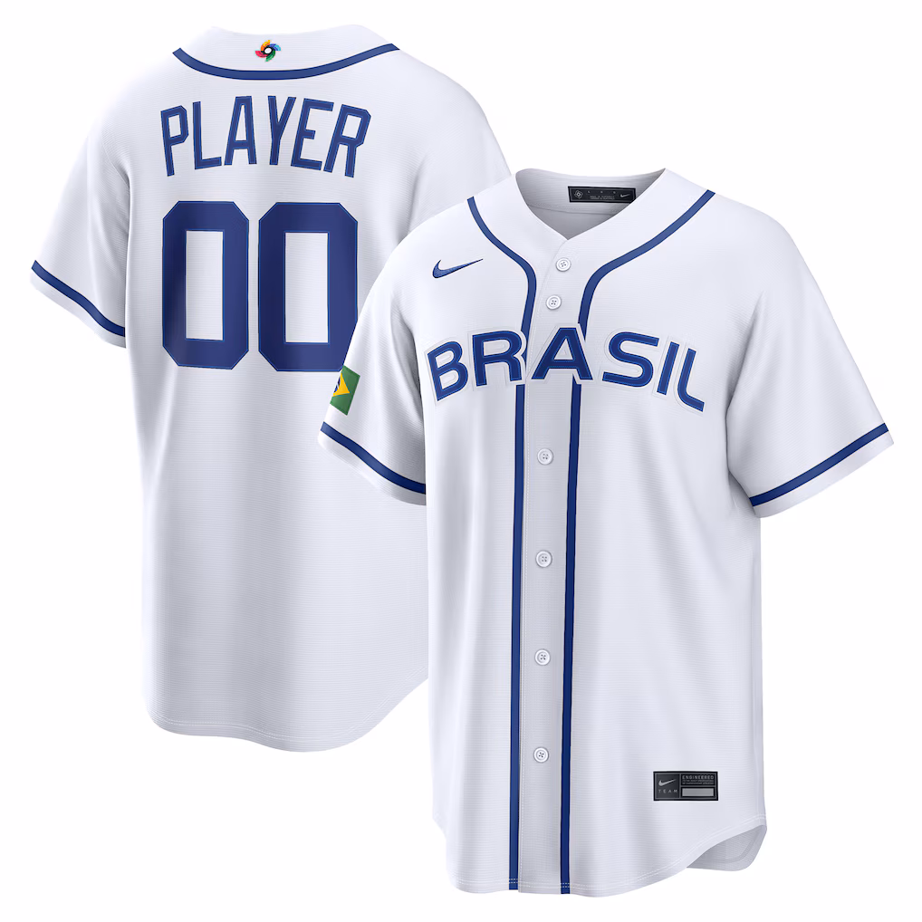 Men's Brazil Baseball Nike White 2026 World Baseball Classic Home Pick-A-Player Jersey - SUjersey01