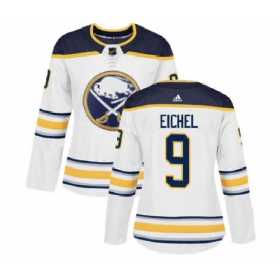 Women's Adidas Buffalo Sabres #9 Jack Eichel Authentic White Away NHL Jersey - Ujersey