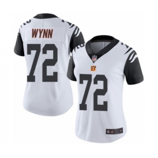Women's Cincinnati Bengals #72 Kerry Wynn Limited White Rush Vapor Untouchable Football Jersey - Ujersey