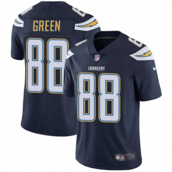 Men's Nike Los Angeles Chargers #88 Virgil Green Navy Blue Team Color Vapor Untouchable Limited Player NFL Jersey - Ujersey