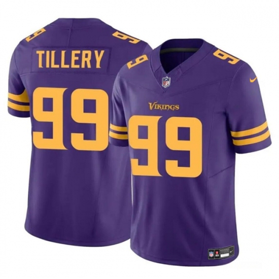 Men's Minnesota Vikings #99 Jerry Tillery Purple 2023 F.U.S.E. Color Rush Untouchable Limited Football Stitched Jersey - Ujersey