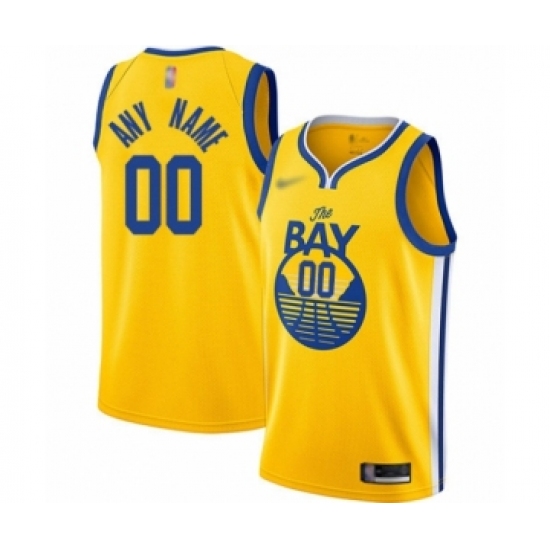 Youth Golden State Warriors Customized Swingman Gold Finished Basketball Jersey - Statement Edition - Ujersey