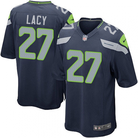 Men's Nike Seattle Seahawks #27 Eddie Lacy Game Steel Blue Team Color NFL Jersey - Ujersey