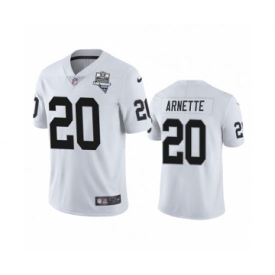 Women's Oakland Raiders #20 Damon Arnette White 2020 Inaugural Season Vapor Limited Jersey