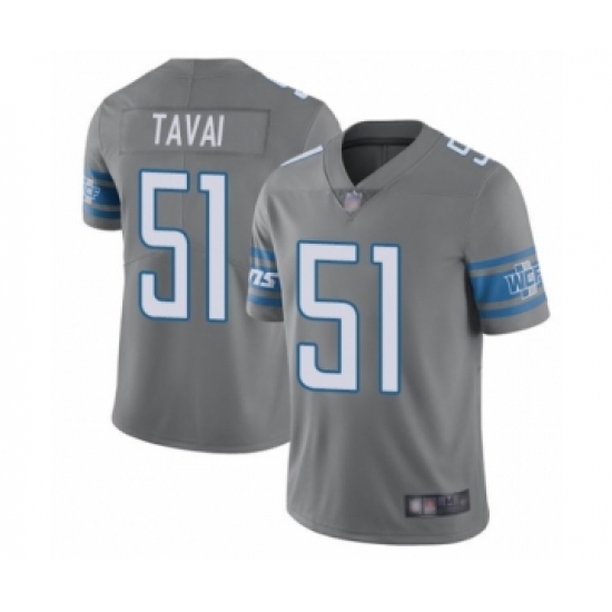 Men's Detroit Lions #51 Jahlani Tavai Limited Steel Rush Vapor Untouchable Football Jersey - Ujersey