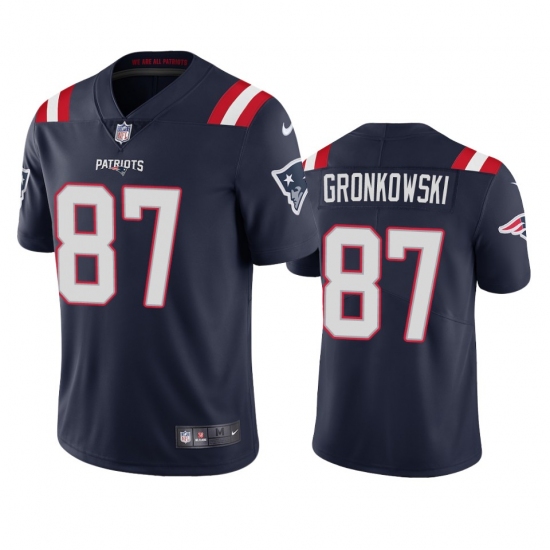 Nike New England Patriots #87 Rob Gronkowski Men's Navy 2020 Vapor Limited Jersey - Ujersey