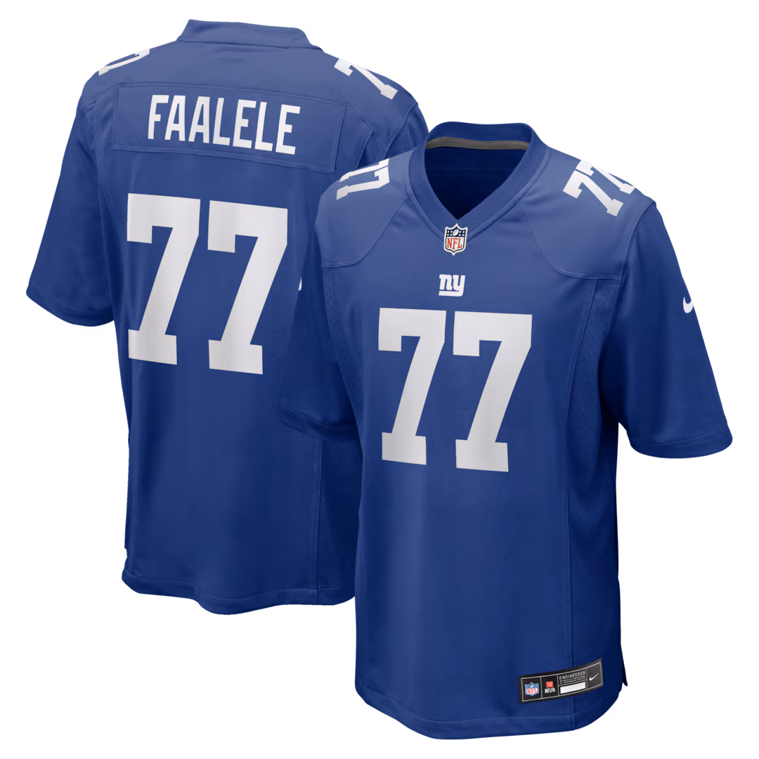 Men's New York Giants Daniel Faalele Nike Royal Team Game Jersey - Ujersey