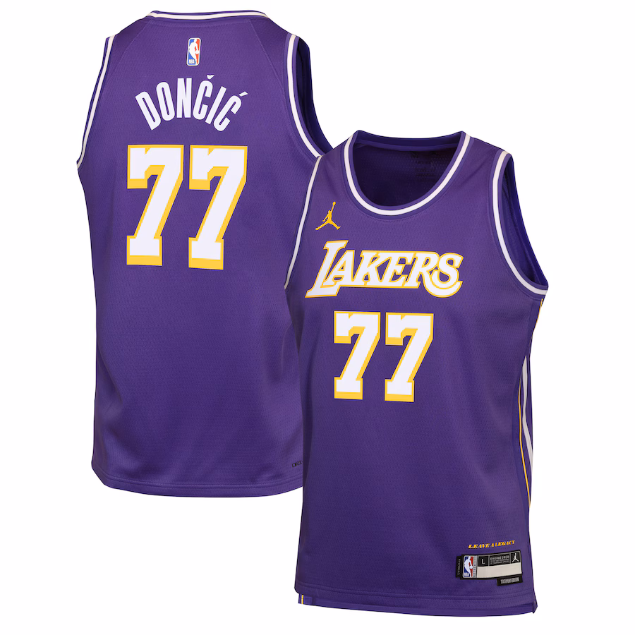 Youth Los Angeles Lakers Luka Dončić Jordan Brand Purple Swingman Jersey - Statement Edition - Ujersey