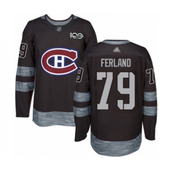 Men's Vancouver Canucks #79 Michael Ferland Authentic Black 1917-2017 100th Anniversary Hockey Jersey - Ujersey