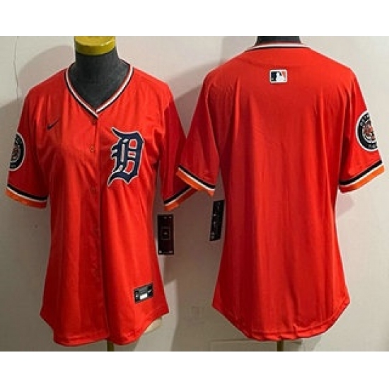 Women's Detroit Tigers Blank Orange Limited Jersey - Ujersey