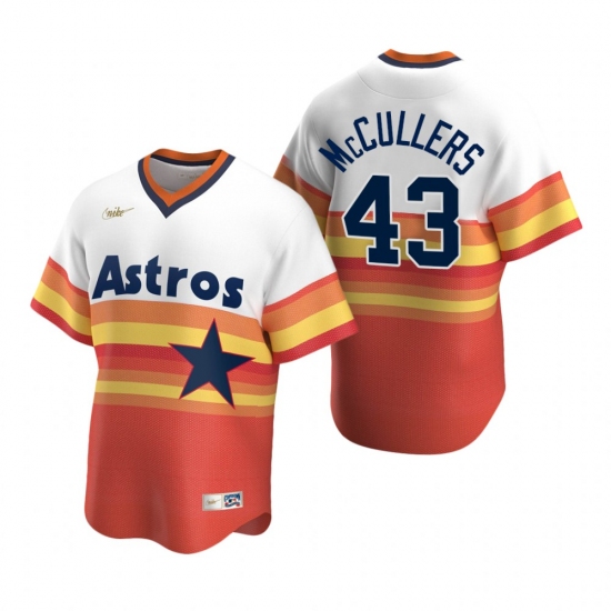 Men's Nike Houston Astros #43 Lance McCullers White Orange Cooperstown Collection Home Stitched Baseball Jersey - Ujersey