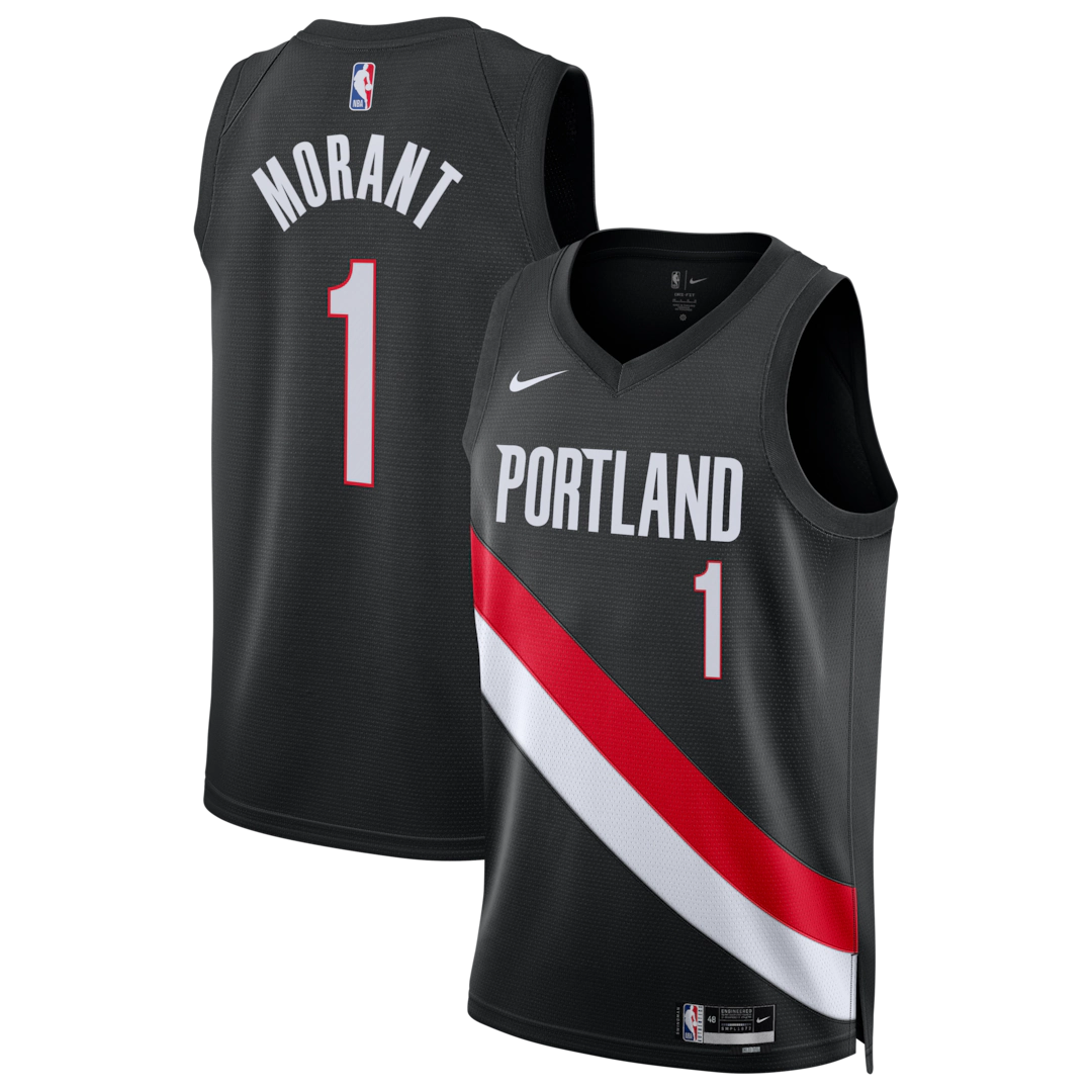 Unisex Portland Trail Blazers Ja Morant Nike Black Swingman Jersey - Icon Edition