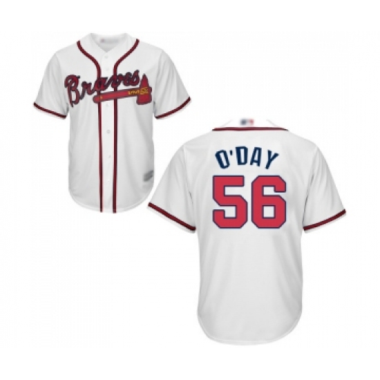 Men's Atlanta Braves #56 Darren O Day Replica White Home Cool Base Baseball Jersey - Ujersey