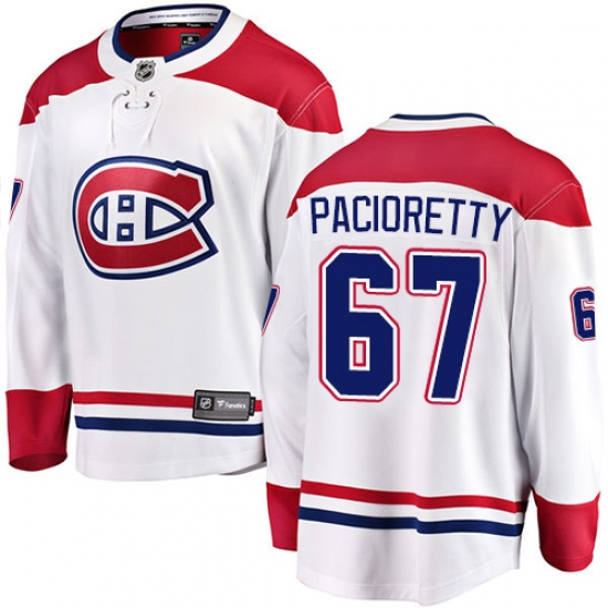Youth Montreal Canadiens #67 Max Pacioretty Authentic White Away Fanatics Branded Breakaway NHL Jersey - Ujersey