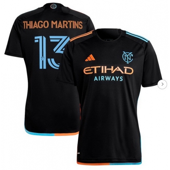 Men's New York City FC Thiago Martins adidas Black 2024 24 7 Kit Replica Player Jersey - Ujersey