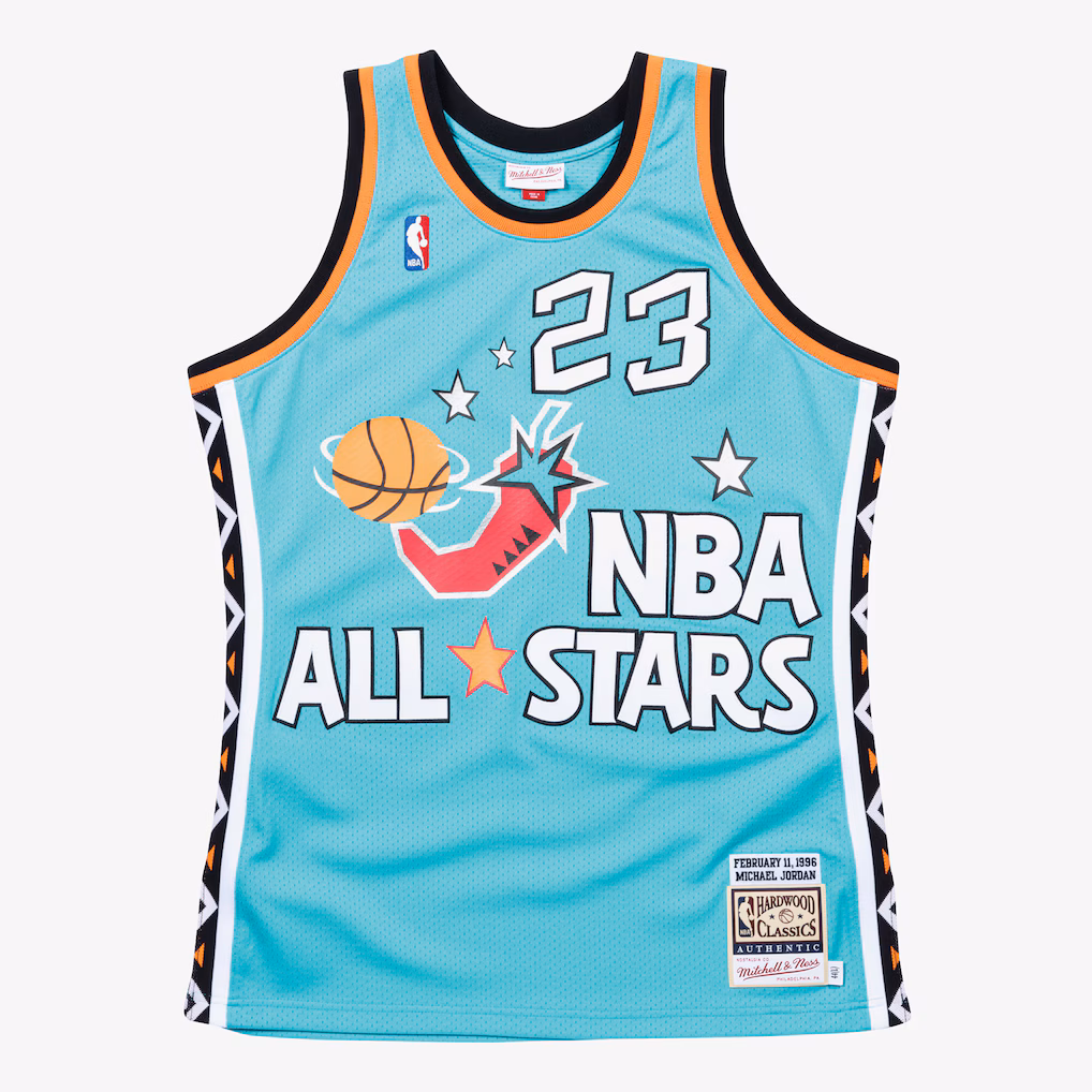 Men's 1996 NBA All-Star Game Michael Jordan Mitchell & Ness Teal Authentic Jersey - Ujersey Shop