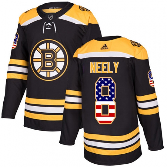 Men's Adidas Boston Bruins #8 Cam Neely Authentic Black USA Flag Fashion NHL Jersey - Ujersey