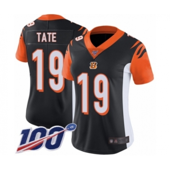 Women's Cincinnati Bengals #19 Auden Tate Black Team Color Vapor Untouchable Limited Player 100th Season Football Jersey - Ujersey