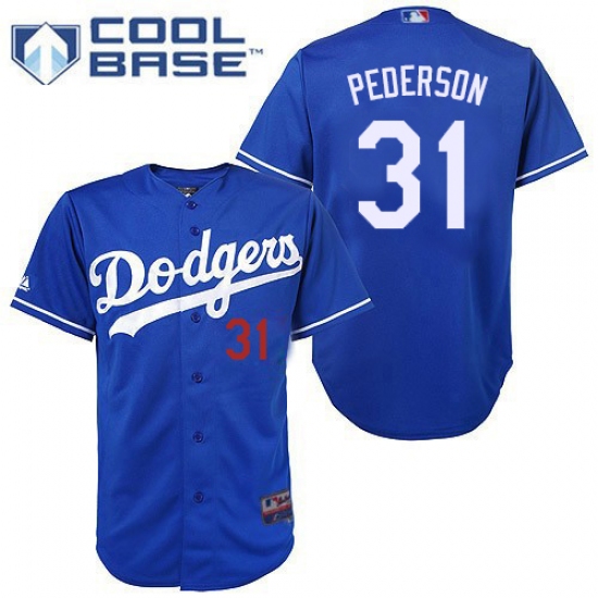 Men's Majestic Los Angeles Dodgers #31 Joc Pederson Authentic Royal Blue Cool Base MLB Jersey - Ujersey