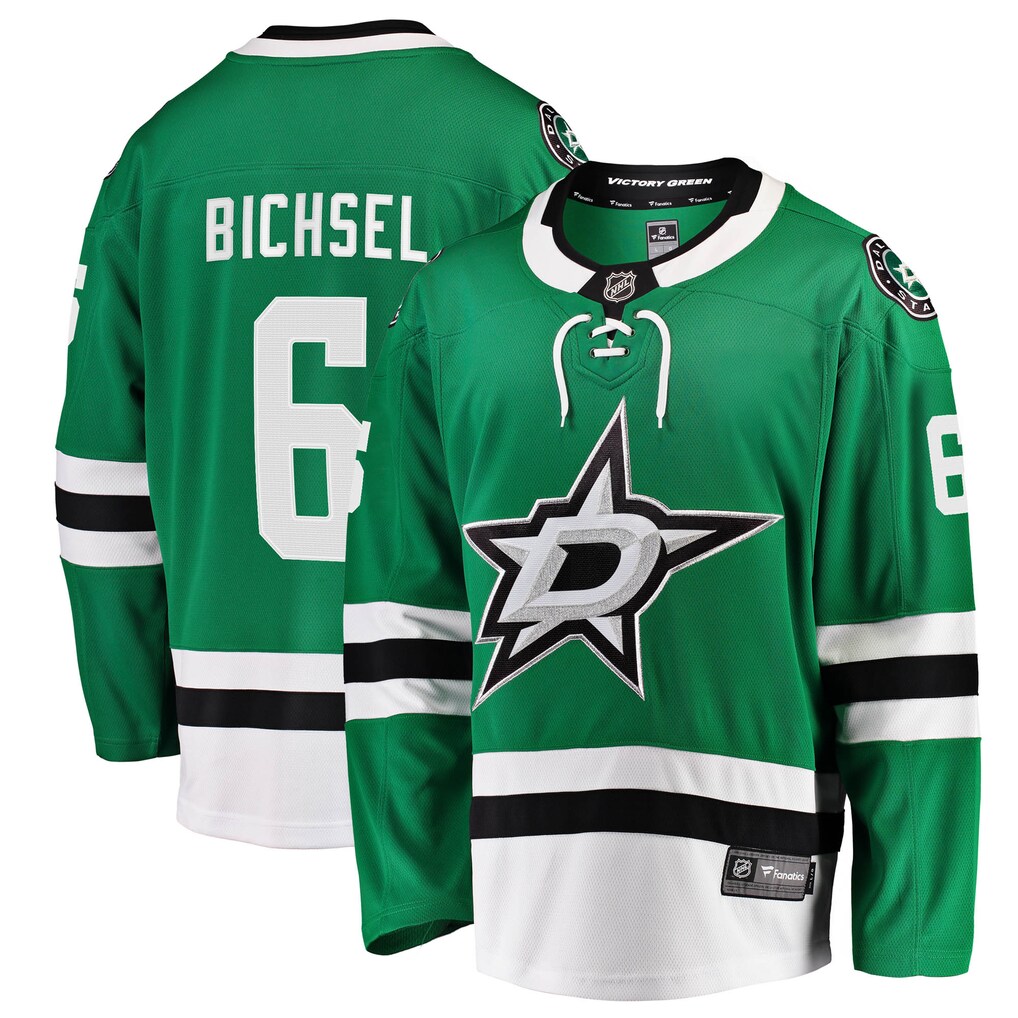 Men's Dallas Stars Lian Bichsel Fanatics Kelly Green Home Breakaway Jersey - SUjersey01