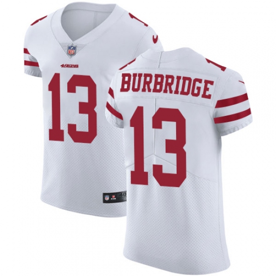 Men's Nike San Francisco 49ers #13 Aaron Burbridge White Vapor Untouchable Elite Player NFL Jersey - Ujersey