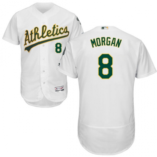 Men's Majestic Oakland Athletics #8 Joe Morgan White Home Flex Base Authentic Collection MLB Jersey - Ujersey
