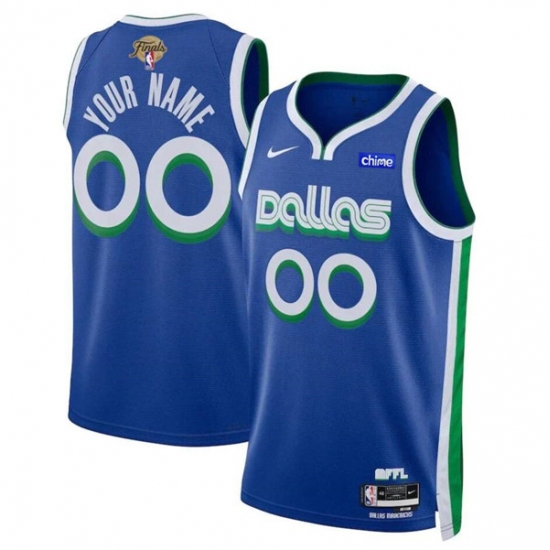Men's Dallas Mavericks Active Player Custom Blue 2024 Finals City Edition Stitched Basketball Jersey - Ujersey