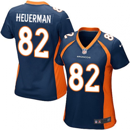 Women's Nike Denver Broncos #82 Jeff Heuerman Game Navy Blue Alternate NFL Jersey - Ujersey