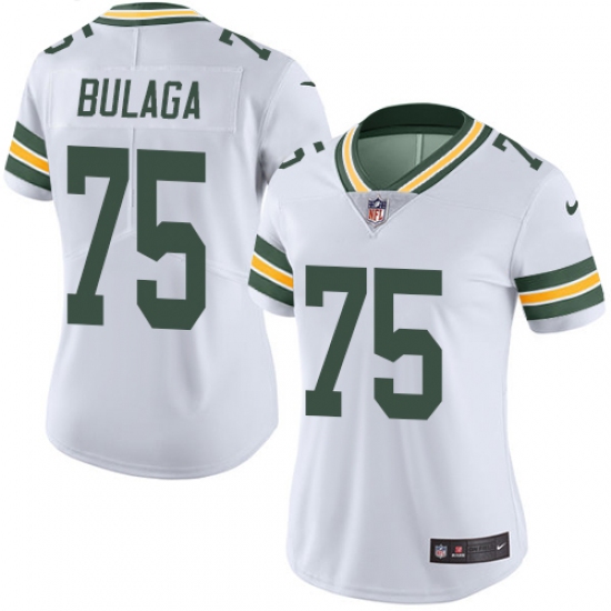 Women's Nike Green Bay Packers #75 Bryan Bulaga Elite White NFL Jersey - Ujersey