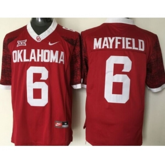 Oklahoma Sooners 6 Baker Mayfield Red College Football Jersey - Ujersey