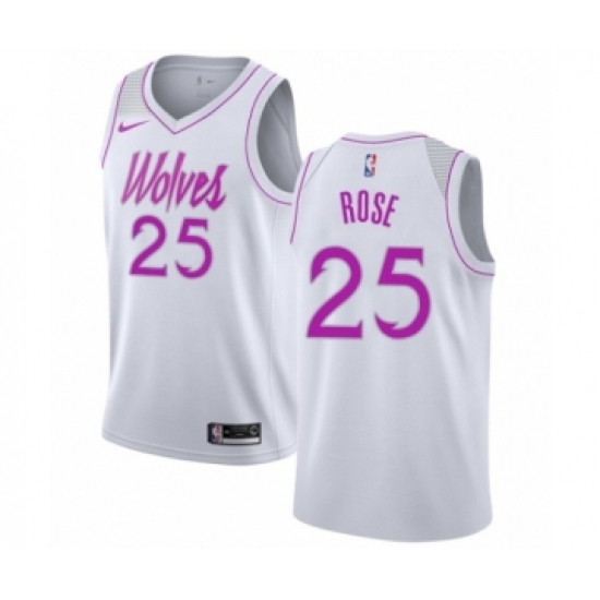 Women's Nike Minnesota Timberwolves #25 Derrick Rose White Swingman Jersey - Earned Edition - Ujersey