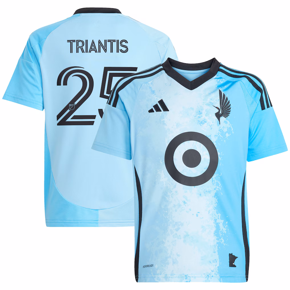 Youth Minnesota United FC Nectarios Triantis adidas Blue 2025 CONVERGENCE Replica Jersey
