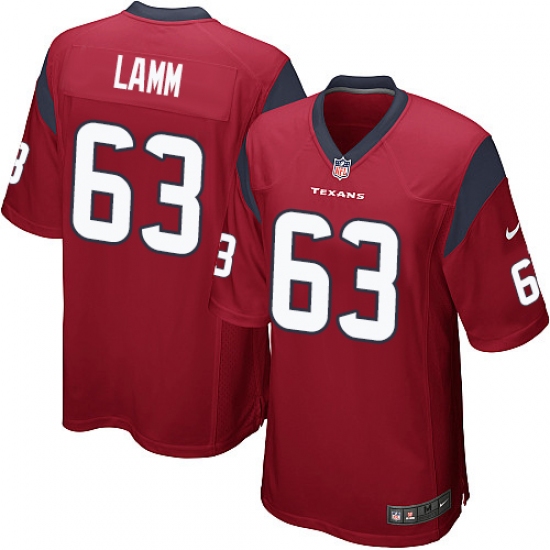 Men's Nike Houston Texans #63 Kendall Lamm Game Red Alternate NFL Jersey - Ujersey