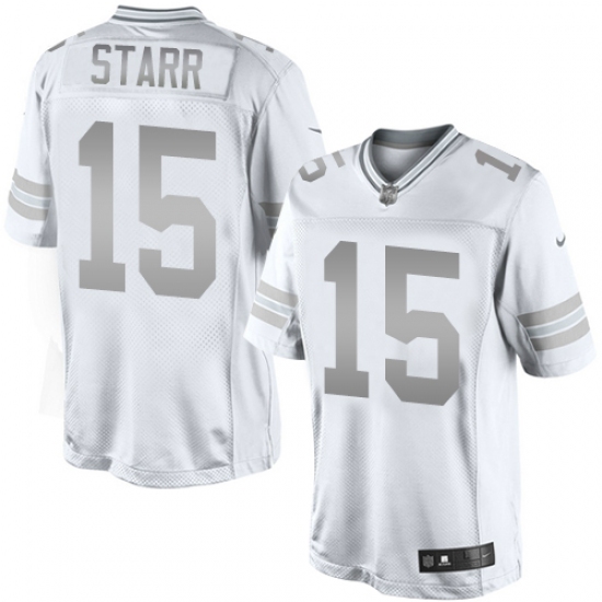 Men's Nike Green Bay Packers #15 Bart Starr Limited White Platinum NFL Jersey - Ujersey
