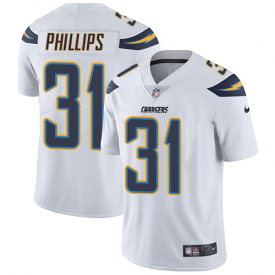 Men's Nike Los Angeles Chargers #31 Adrian Phillips White Vapor Untouchable Limited Player NFL Jersey - Ujersey