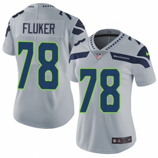 Women's Nike Seattle Seahawks #78 D.J. Fluker Grey Alternate Vapor Untouchable Elite Player NFL Jersey - Ujersey