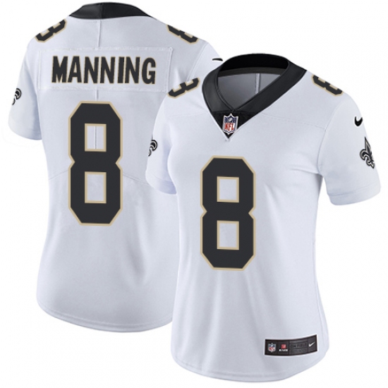 Women's Nike New Orleans Saints #8 Archie Manning White Vapor Untouchable Limited Player NFL Jersey - Ujersey