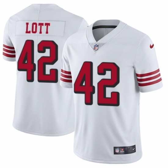 Youth Nike San Francisco 49ers #42 Ronnie Lott Limited White Rush Vapor Untouchable NFL Jersey - Ujersey
