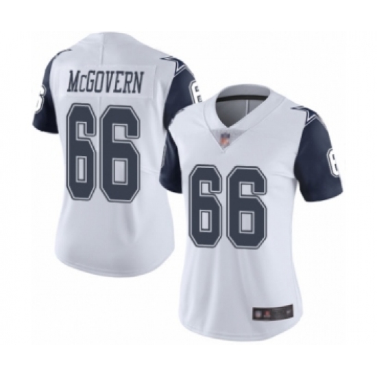 Women's Dallas Cowboys #66 Connor McGovern Limited White Rush Vapor Untouchable Football Jersey - Ujersey