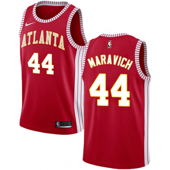 Women's Nike Atlanta Hawks #44 Pete Maravich Swingman Red NBA Jersey Statement Edition - Ujersey