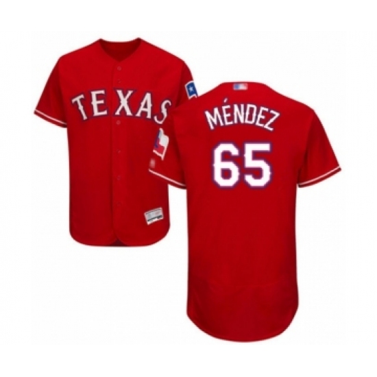 Men's Texas Rangers #65 Yohander Mendez Red Alternate Flex Base Authentic Collection Baseball Player Jersey - Ujersey