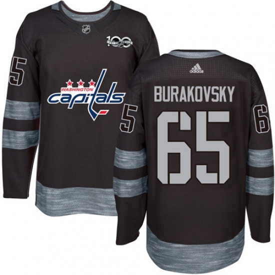 Men's Adidas Washington Capitals #65 Andre Burakovsky Premier Black 1917-2017 100th Anniversary NHL Jersey - Ujersey