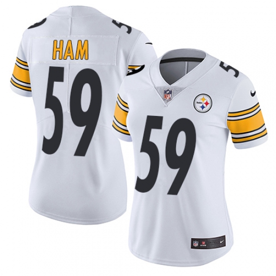 Women's Nike Pittsburgh Steelers #59 Jack Ham White Vapor Untouchable Limited Player NFL Jersey - Ujersey