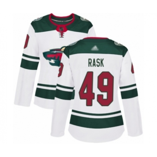 Women's Minnesota Wild #49 Victor Rask Authentic White Away Hockey Jersey - Ujersey