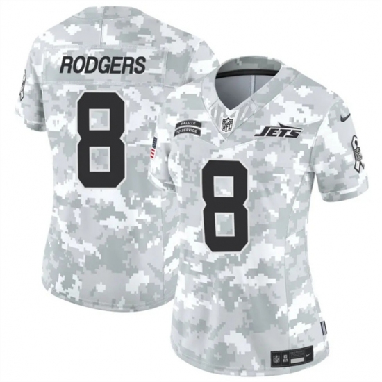 Women's New York Jets #8 Aaron Rodgers 2024 F.U.S.E Arctic Camo Salute To Service Limited Stitched Jersey(Run Small) - Ujersey