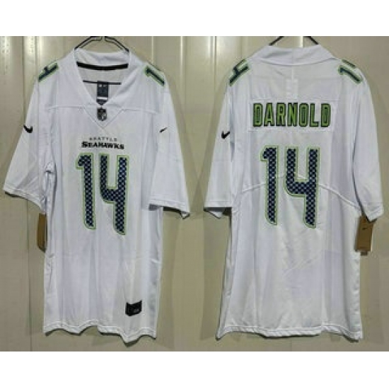 Men's Seattle Seahawks #14 Sam Darnold Limited White Fashion Vapor Jersey - Ujersey