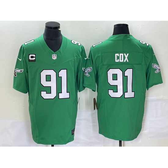 Men's Nike Philadelphia Eagles #91 Fletcher Cox Green 2023 F.U.S.E. Vapor Untouchable C Stitched Football Jersey
