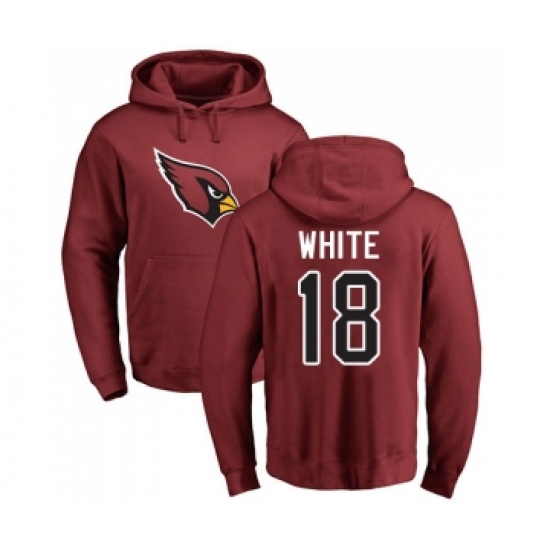 Football Arizona Cardinals #18 Kevin White Maroon Name & Number Logo Pullover Hoodie