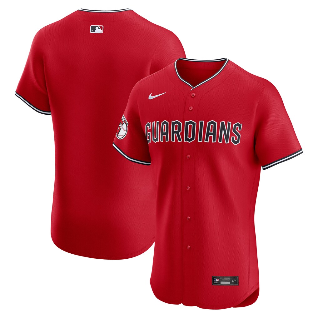 Men's Cleveland Guardians Nike Red Alternate Elite Jersey - ujerseystore