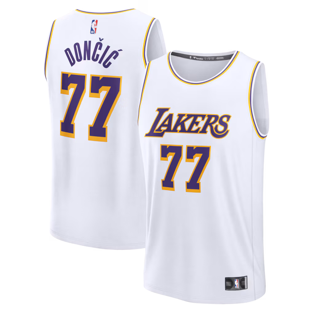 Youth Los Angeles Lakers Luka Dončić Fanatics White Fast Break Replica Jersey - Association Edition - Ujersey Shop